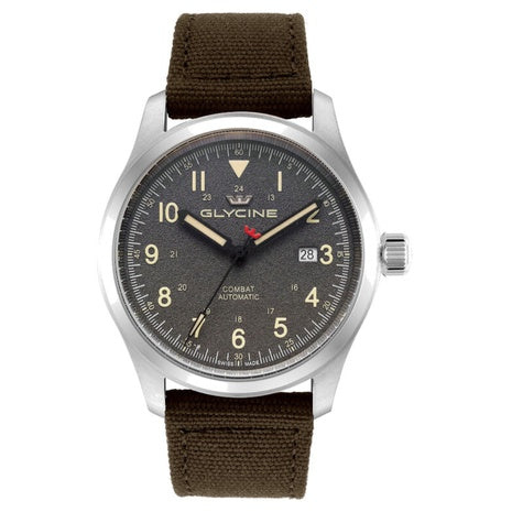 Glycine Mens Combat Field Automatic 40mm Grey Dial Watch