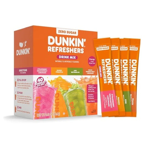 40 Dunkin’ Zero Sugar Refreshers Singles To Go Packs