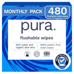 480 Pura XL Flushable Adult Wipes