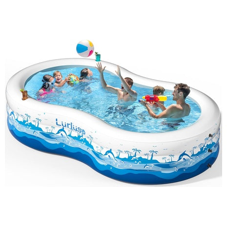 Inflatable Family Pool With Seats & Cup Holder