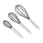 3-Pack Amazon Basics Stainless Steel & Silicone Non-Stick Whisk Set