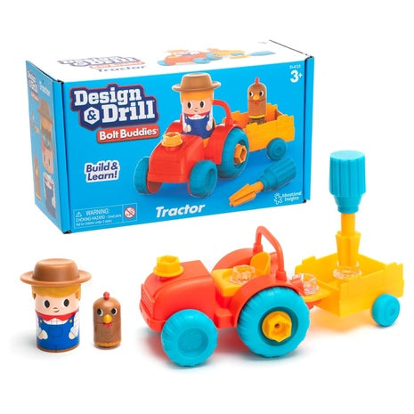 Educational Insights Design & Drill Bolt Buddies Tractor STEM Toy