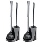 2 Heavy Duty Toilet Brush and Plunger Set