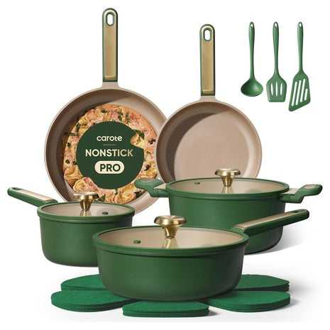 16-Piece Carote Pro Non-Stick Induction Cookware with Utensils