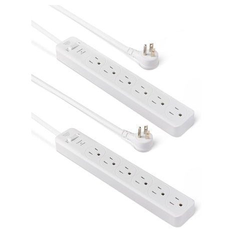 2-Pack Amazon Basics 6-Outlet Surge Protector Power Strips