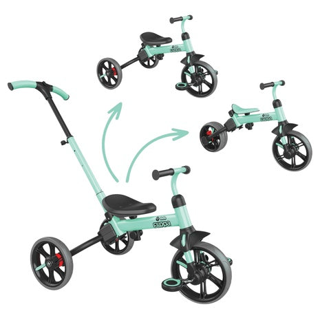 Yvolution Velo Flippa 4-in-1 Kids Tricycle To Balance Bike, Adjustable Seat
