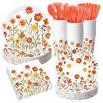 400 Piece Floral Disposable Dinnerware Set