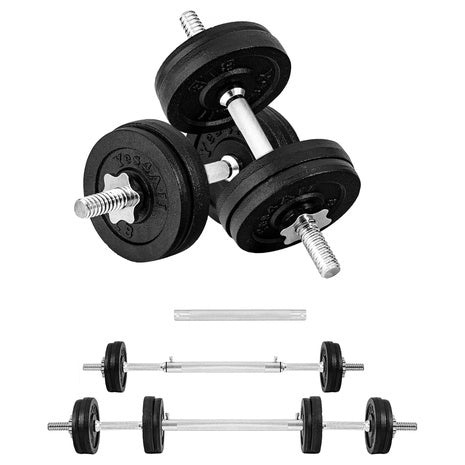 Yes4All 60LB Adjustable Dumbbell & Barbell Set