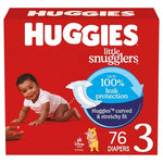 76 Size 3 Huggies Little Snugglers Baby Diapers