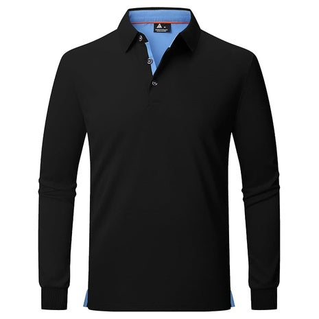Men's Long Sleeve Moisture Wicking Casual Polo Shirts