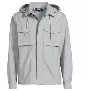 Men's Hooded Flannel Shirt Jacket