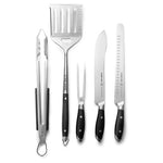 6-Piece Schmidt Brothers BBQ Grilling Tool & Knife Set w/ Carrying Case