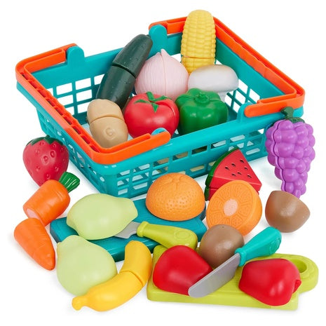 37 Piece Farmers Market Play Food Basket Set