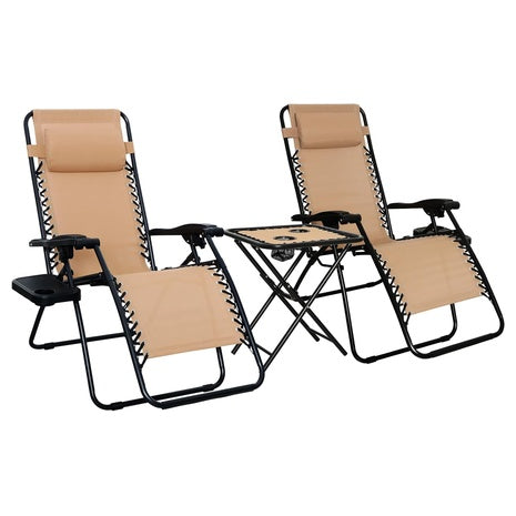 2-Pack Amazon Basics Zero Gravity Chairs With Side Table & Pillows