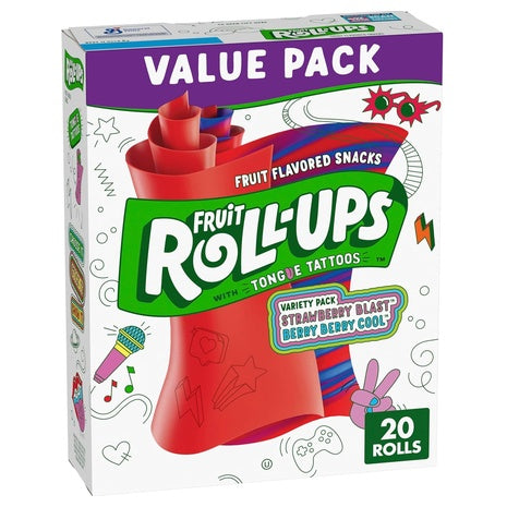 20 Fruit Roll-Ups Fruit Flavored Snacks