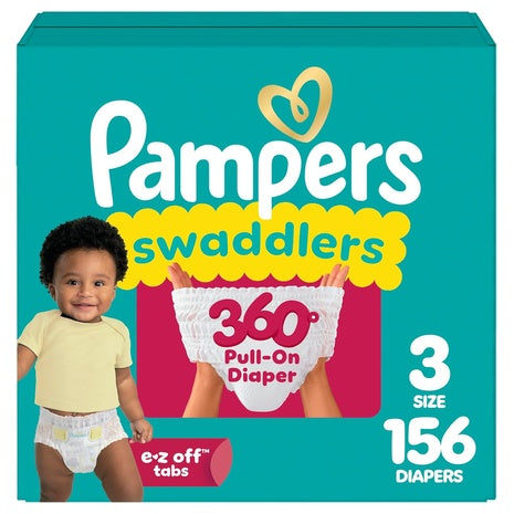 156 Size 3 Pampers Swaddlers 360° Diapers