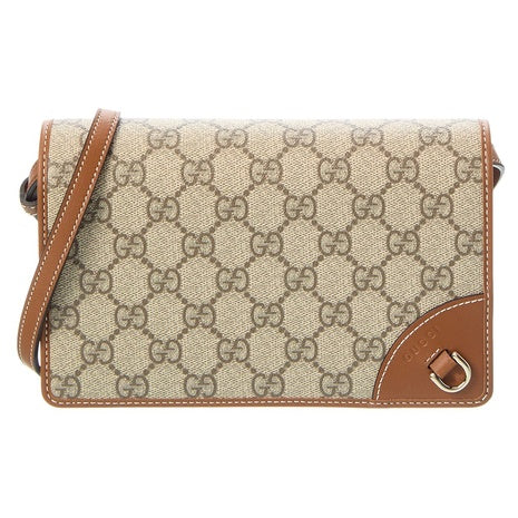 Gucci Women's GG Emblem Super Mini GG Supreme Canvas & Leather Shoulder Bag