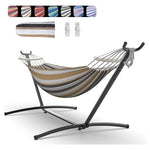 Heavy Duty Double Hammock with Space-Saving Steel Stand