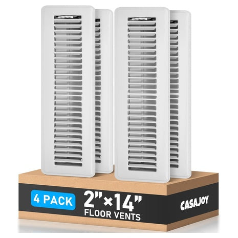 4-Pack Casajoy 2x14 Floor Registers (White)