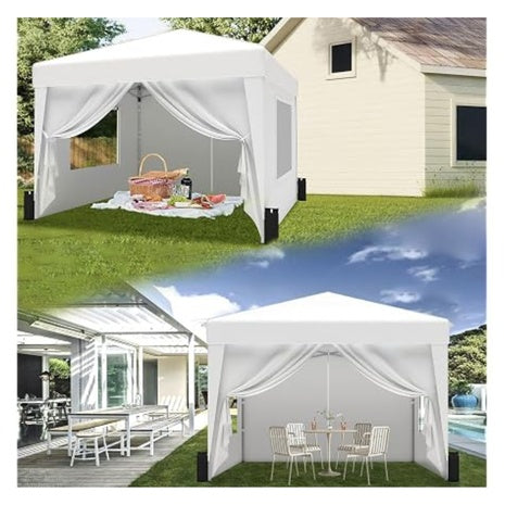 10ft X 10ft Shades Pop Up Canopy Tent With 4 Removable Sidewalls