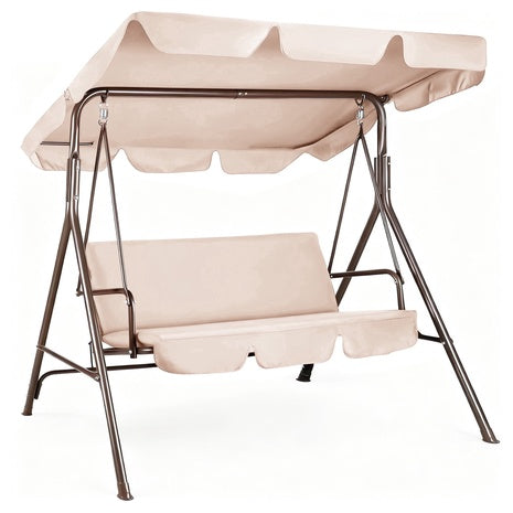 3 Seat Porch Swing With Adjustable Canopy