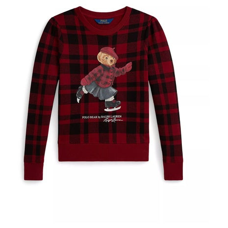 Polo Ralph Lauren Girls' Plaid Long Sleeve Sweatshirt