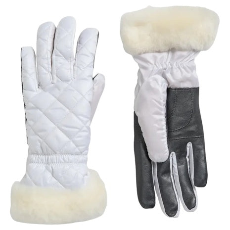 UGG Women's All Weather Genuine Shearling Trim Quilted Gloves