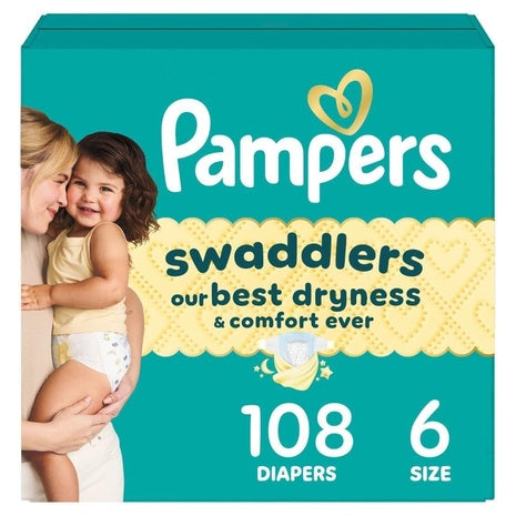 108 Size 6 Pampers Swaddlers Diapers