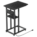 Side Table with Charging Station