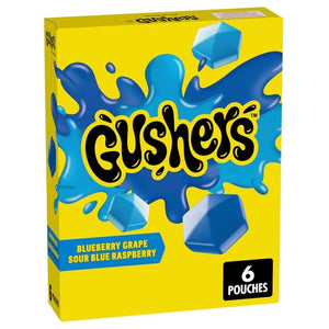 2 Boxes Gushers Blueberry Grape, Sour Blue Raspberry Flavor (12 Pouches)