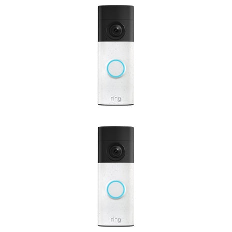 2-Pack Ring Battery Smart Doorbell W/ Retinal 2K & Two-Way Audio (Newest Model)