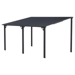 Wall-Mounted Galvanized Steel Patio Pergola W/ Sloping Roof
