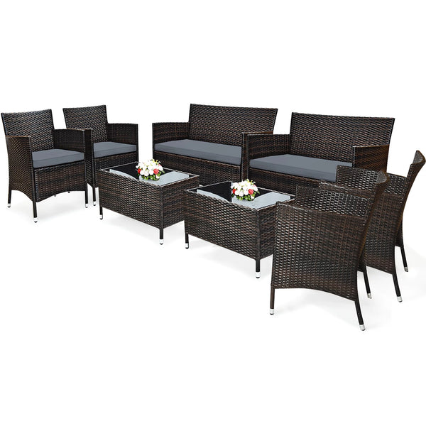 8 Piece Patio Furniture Set (6 Colors)
