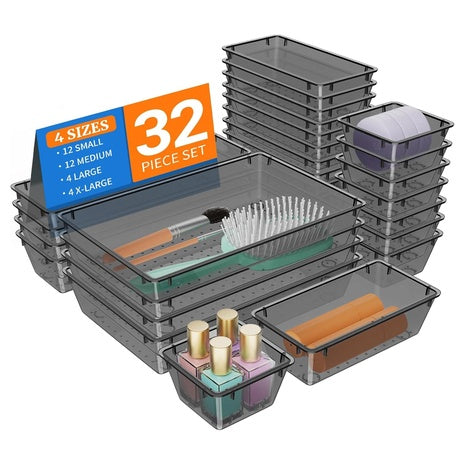 32 Piece Drawer Organizer Tray Set