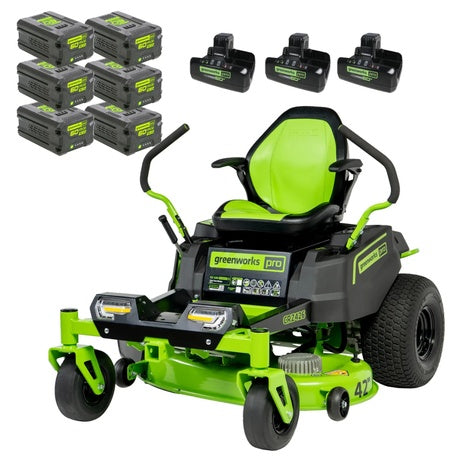 42" Greenworks 80V Cordless CrossoverZ Zero Turn Lawn Mower W/ 6x 5Ah Batteries