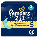 88 Size 5 Pampers ZZZ Overnight Diapers