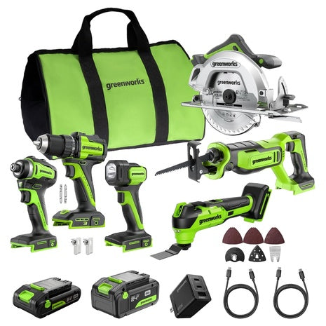 Greenworks 24V Cordless Brushless 6-Piece Combo