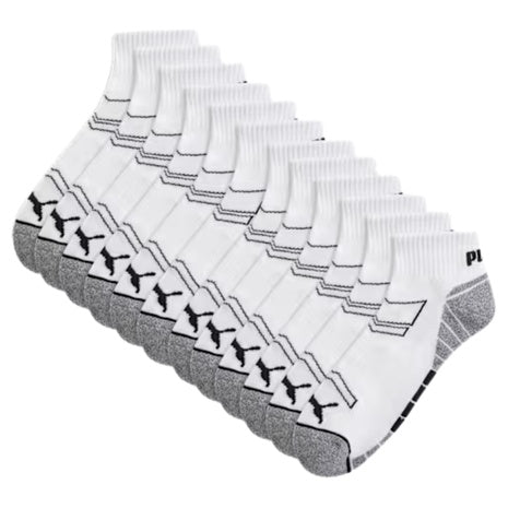 6-Pair PUMA Men's Half-Terry Quarter-Length Crew Socks