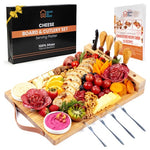BOGO! Bamboo Charcuterie Boards Gift Set with Leather Handles