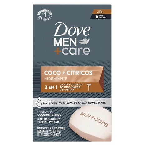6 Dove Men Care 3-in-1 Coco + Cítricos Bars