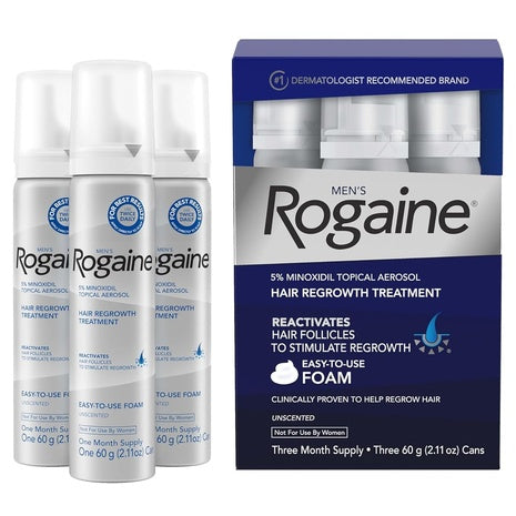 3-Pack Men's Rogaine 5% Minoxidil Topical Foam