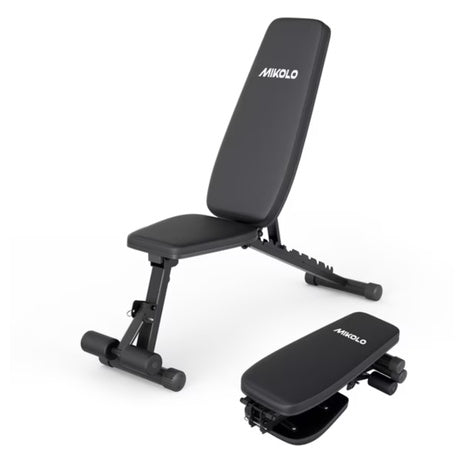 Mikolo 9-Position Adjustable Foldable Weight Bench (800-Lb Capacity)
