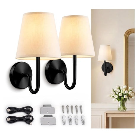 2-Pack Bell+Howell Dimmable LED Cordless Wall Sconces