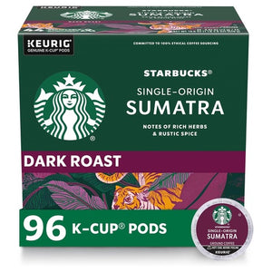96 Starbucks Sumatra Dark Roast Coffee Pods