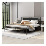 NNV Metal King Size Platform Bed Frame With Headboard