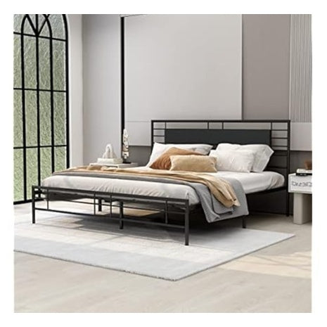 NNV Metal King Size Platform Bed Frame With Headboard