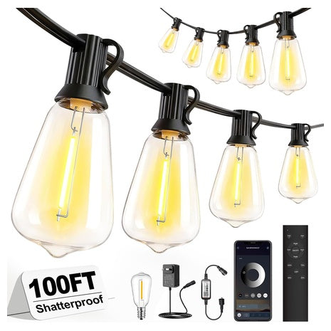 100FT Skoiuc Outdoor String Lights With Timer