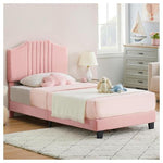 Twin Bed Frame Upholstered Platform w/ Headboard