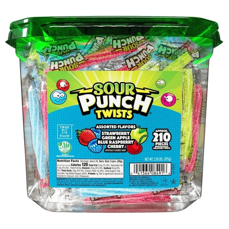 180 Or 210 Sour Punch Individually Wrapped Twists!