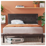 Zinus Metal Platform Bed Frame w/ Faux Leather Headboard